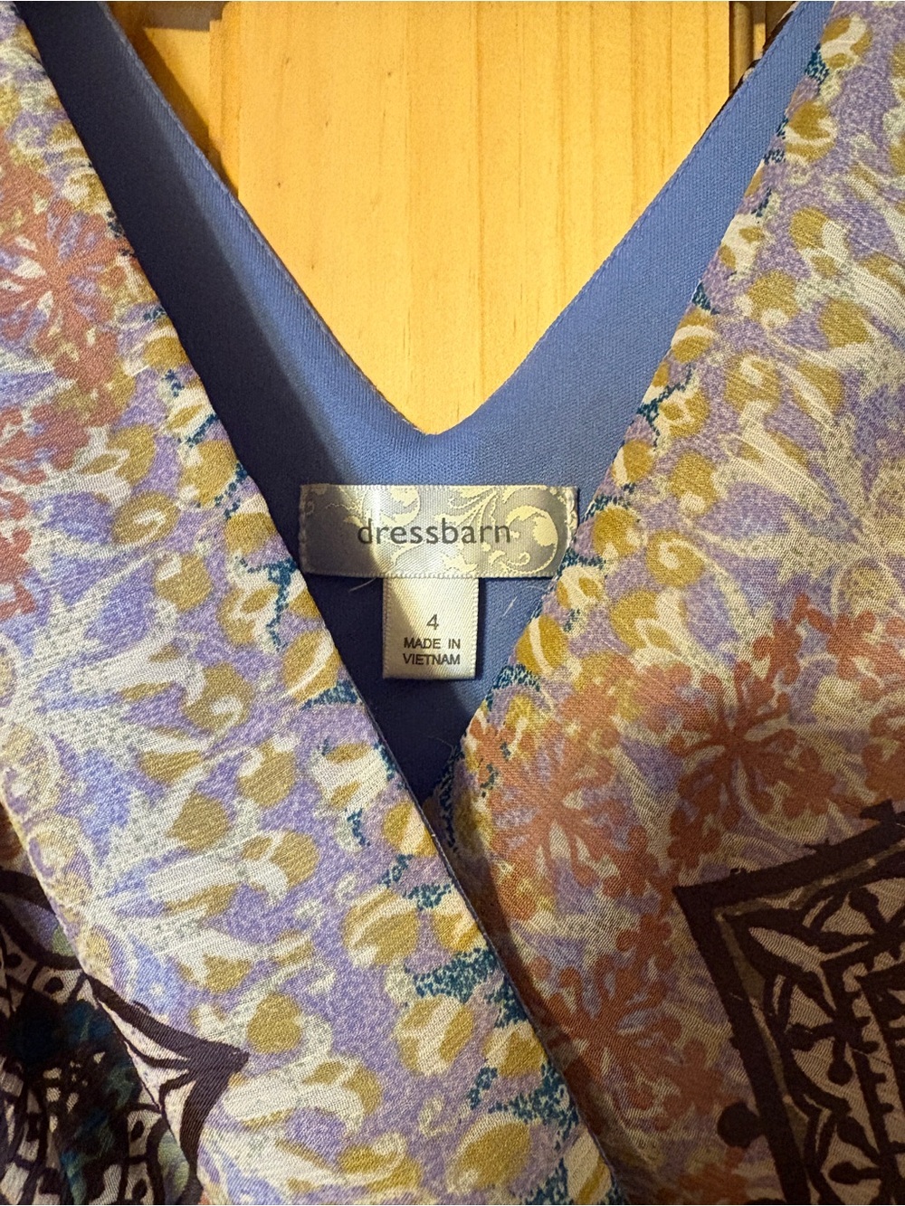 Dressbarn Boho Multicolor V-Neck Sleeveless Midi Dress - Picture 3 of 4
